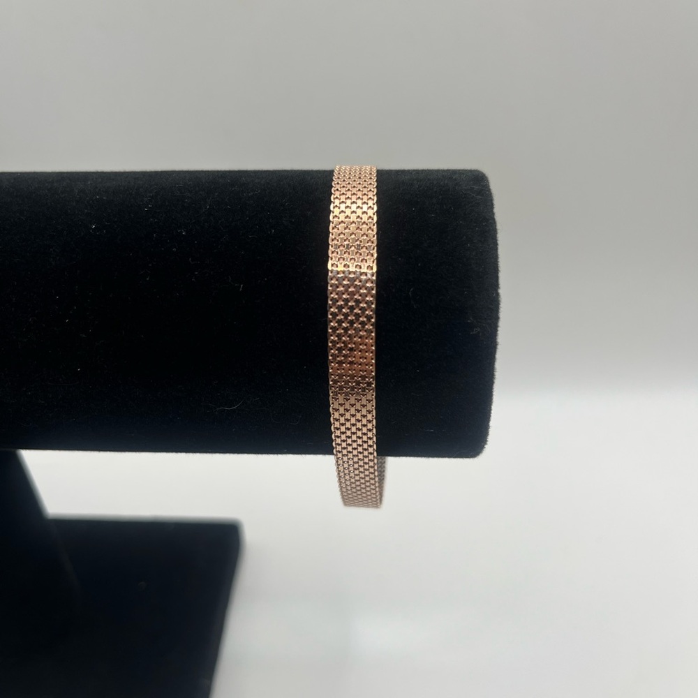 Elegant 10k Rose Gold over .925 silver Flat Bracelet 8” 5mm 6.5 grams